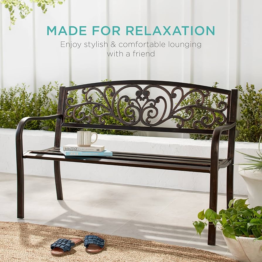 人文 #OUTDOOR Amazon.com : Best Choice Products Outdoor Bench Steel Garden
